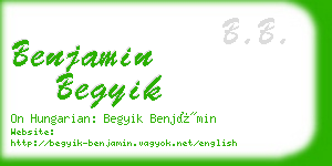 benjamin begyik business card